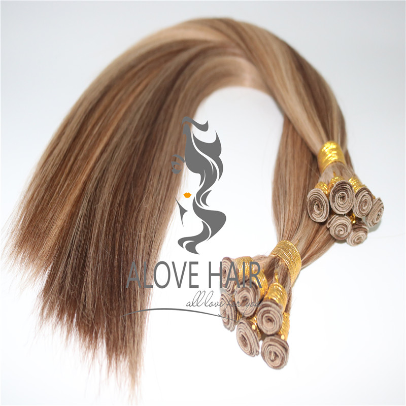 Hand tied wefts hair extensions wholesale